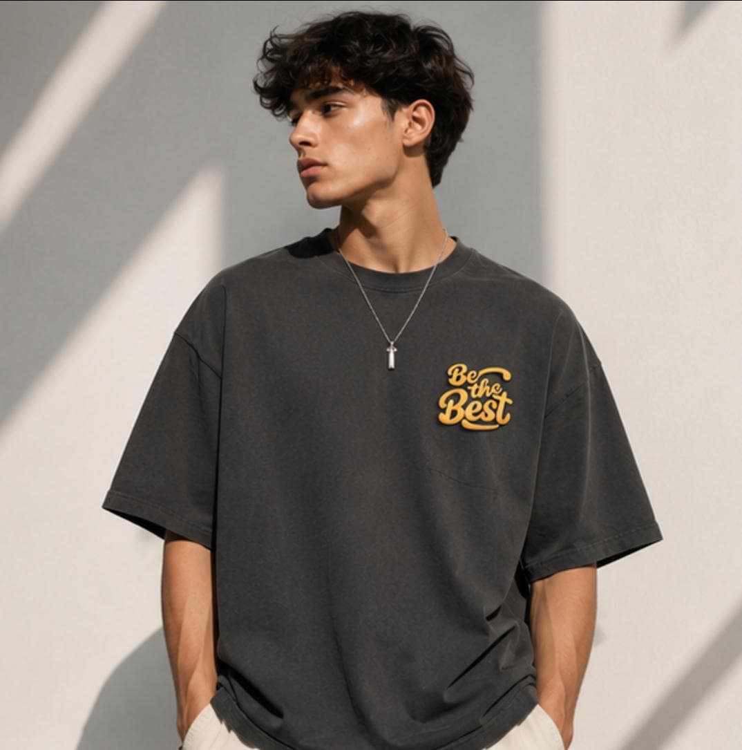 Men's olive green oversized graphic T-shirt — view 1